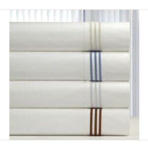 Pointehaven 300 Thread Count Embroidered Cotton Oversized Percale Sheet Sets, Ki